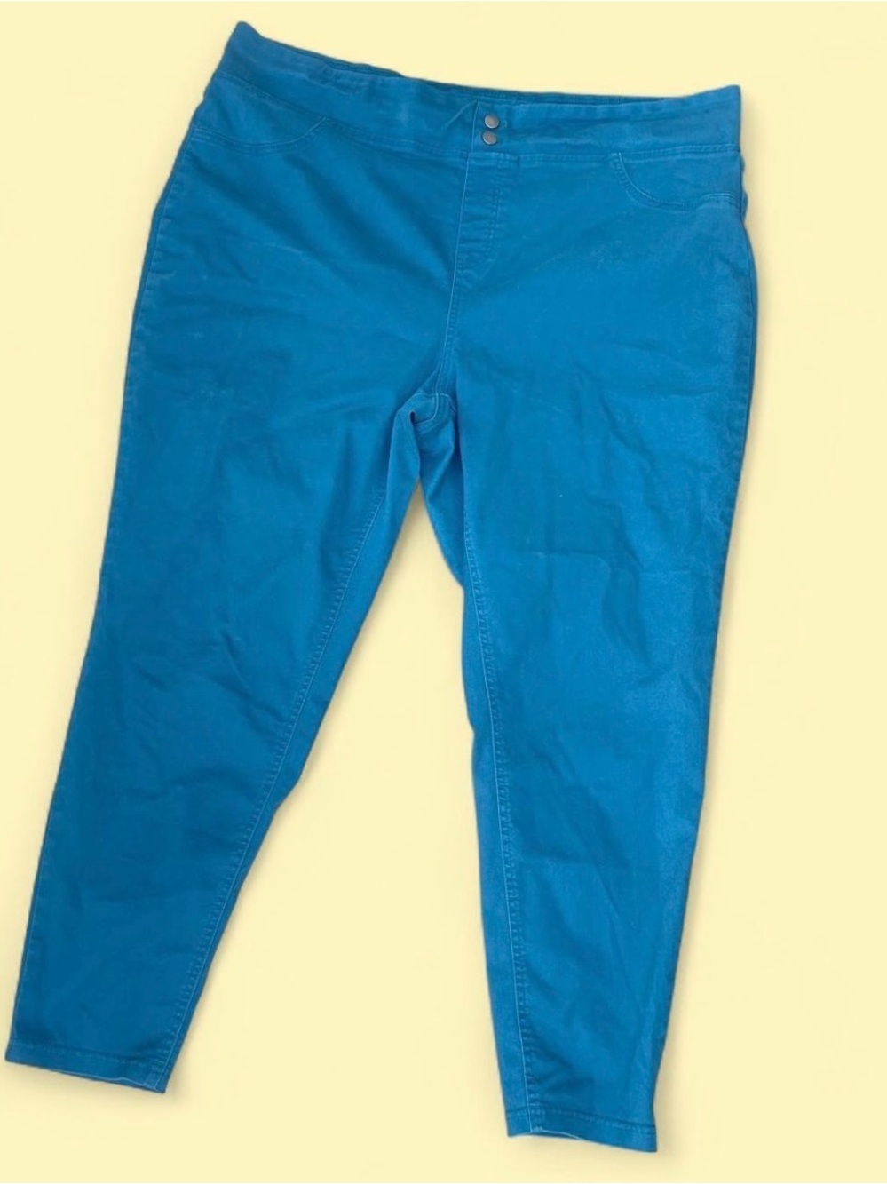 Terra & Sky Bright Teal Ankle-Length Stretch Jeans size 2X